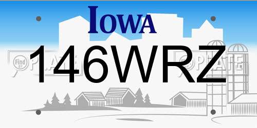 146WRZ Iowa License Plate