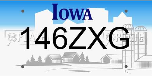 146ZXG Iowa License Plate