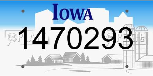 1470293 Iowa License Plate