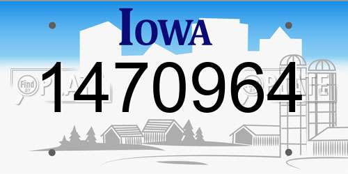 1470964 Iowa License Plate