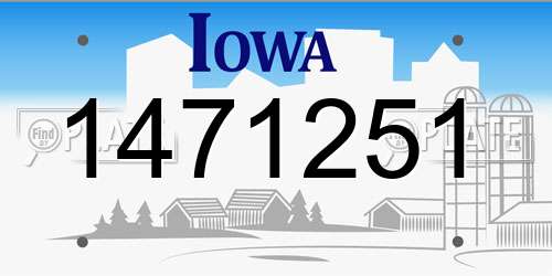 1471251 Iowa License Plate