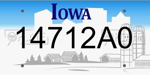 14712A0 Iowa License Plate