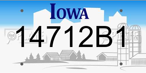 14712B1 Iowa License Plate