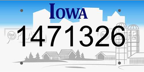 1471326 Iowa License Plate