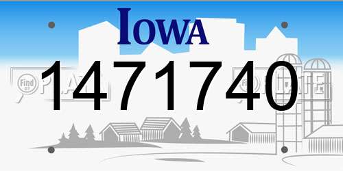 1471740 Iowa License Plate