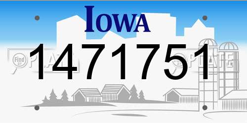 1471751 Iowa License Plate
