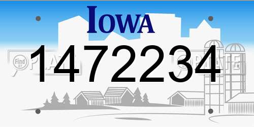 1472234 Iowa License Plate