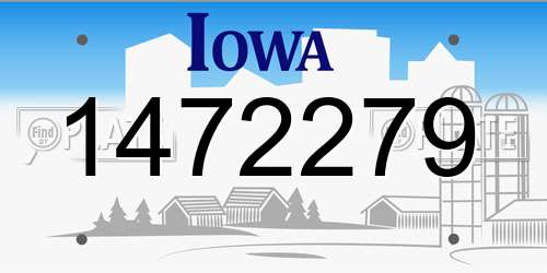 1472279 Iowa License Plate