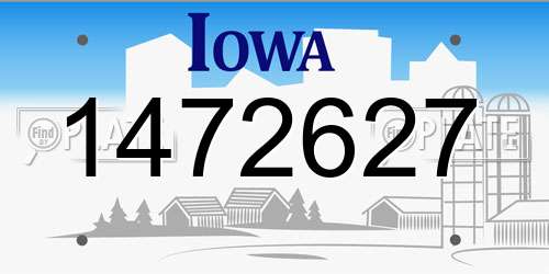1472627 Iowa License Plate