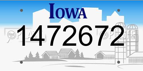 1472672 Iowa License Plate
