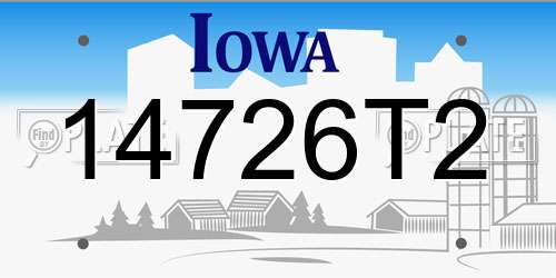 14726T2 Iowa License Plate