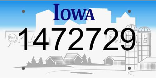 1472729 Iowa License Plate