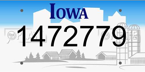 1472779 Iowa License Plate