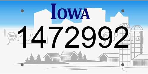 1472992 Iowa License Plate