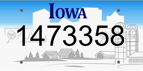 1473358 Iowa License Plate