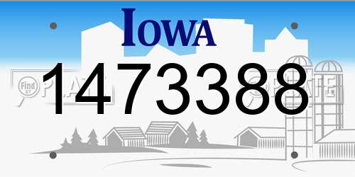1473388 Iowa License Plate