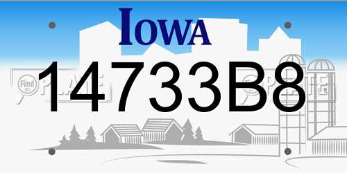 14733B8 Iowa License Plate