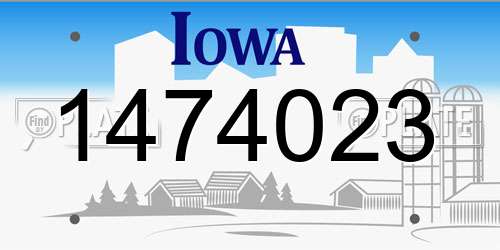 1474023 Iowa License Plate