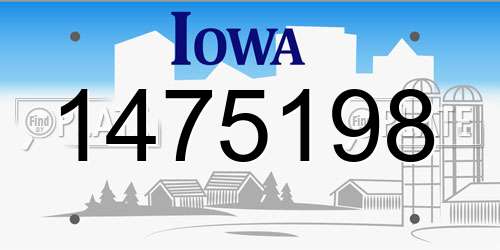 1475198 Iowa License Plate