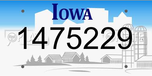 1475229 Iowa License Plate