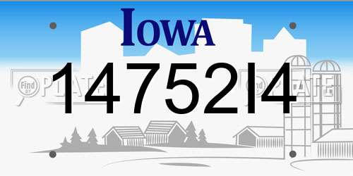 14752I4 Iowa License Plate