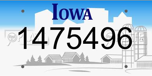 1475496 Iowa License Plate