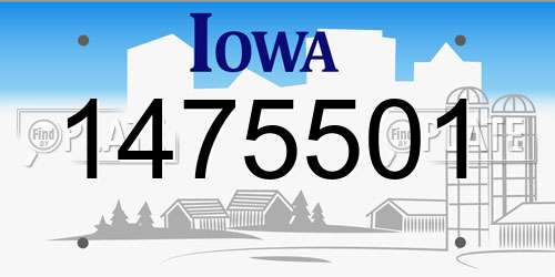 1475501 Iowa License Plate