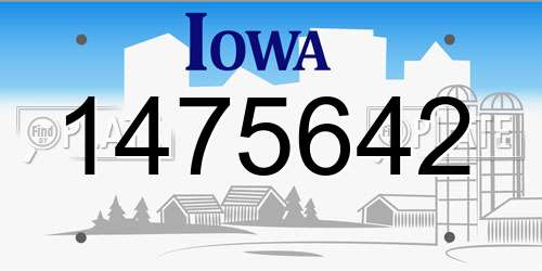 1475642 Iowa License Plate