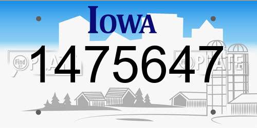 1475647 Iowa License Plate