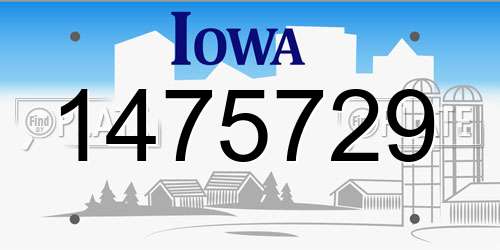 1475729 Iowa License Plate