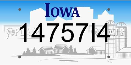 14757I4 Iowa License Plate