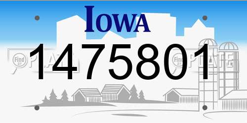 1475801 Iowa License Plate