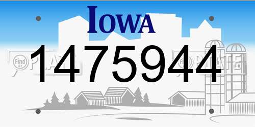 1475944 Iowa License Plate