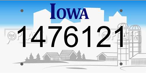 1476121 Iowa License Plate