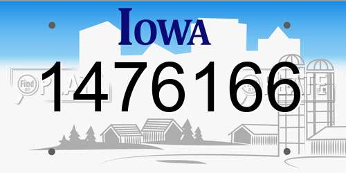 1476166 Iowa License Plate