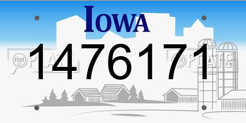 1476171 Iowa License Plate