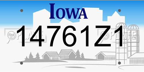 14761Z1 Iowa License Plate