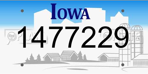 1477229 Iowa License Plate