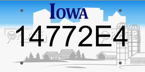 14772E4 Iowa License Plate