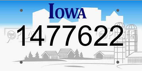 1477622 Iowa License Plate