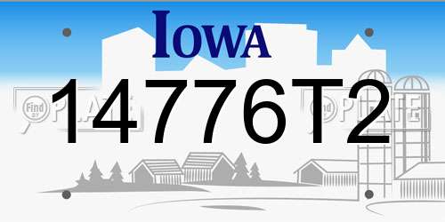 14776T2 Iowa License Plate