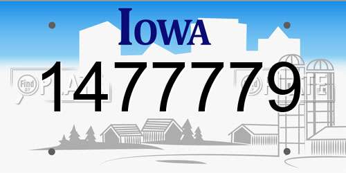 1477779 Iowa License Plate