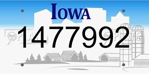 1477992 Iowa License Plate