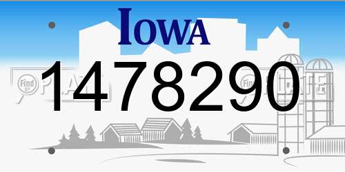 1478290 Iowa License Plate
