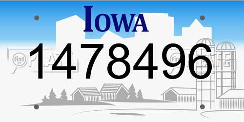 1478496 Iowa License Plate