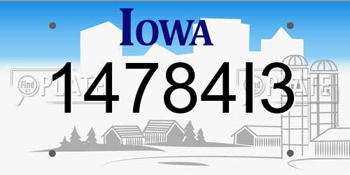 14784I3 Iowa License Plate