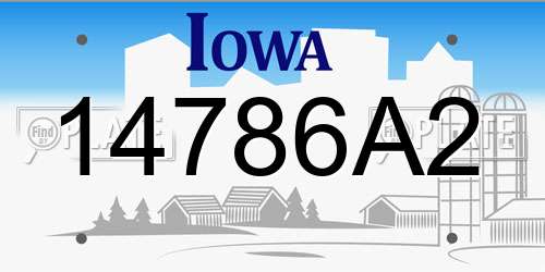 14786A2 Iowa License Plate