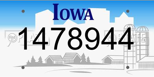 1478944 Iowa License Plate