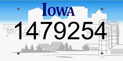 1479254 Iowa License Plate