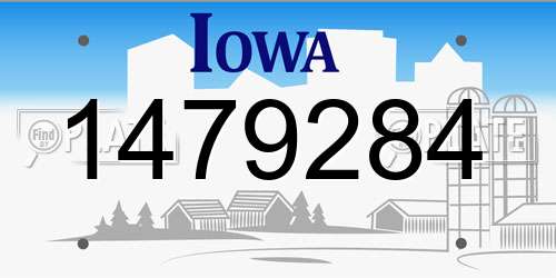 1479284 Iowa License Plate